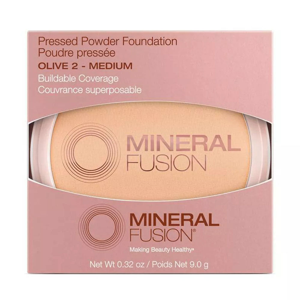 Mineral Fusion Pressed Powder Foundation, Olive 2 Medium, 0.32 Oz